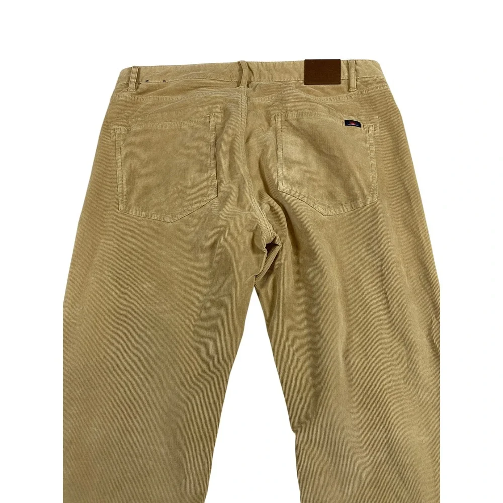 Faherty Brand Mens Tan‎ Khaki Corduroy 5-Pocket Straight Leg Pants